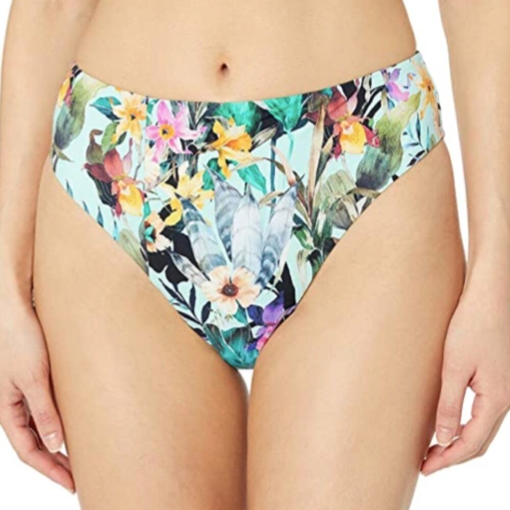 NWT Nanette Lepore High Leg Hipster Bikini Tropical Artsy Print 8